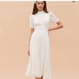 Reformation Ivory Midi ‘Dusk’ Dress